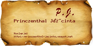 Princzenthal Jácinta névjegykártya